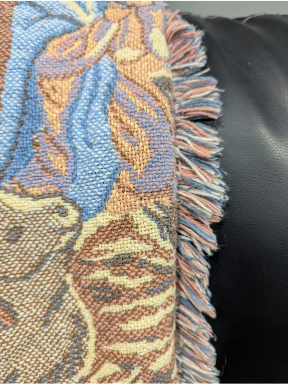 Goodwin Weavers Tapestry Throw Blanket Fringe Trim Nativity 46” X 55” Vintage